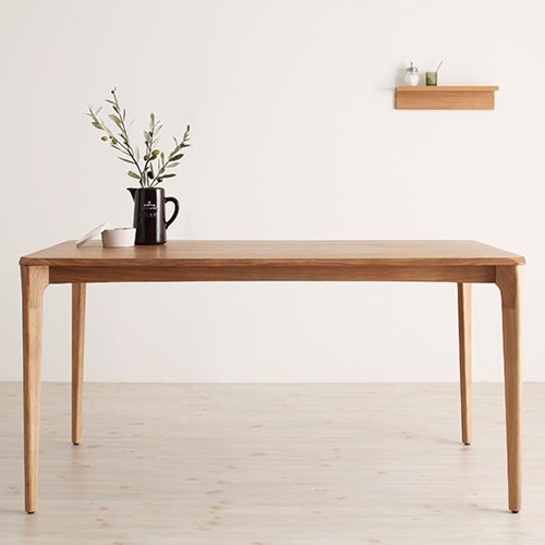 木の温もりと洗練されたデザイン 天然木オーク無垢材ダイニング テーブル