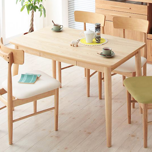理想の暮らし 天然木タモ材北欧デザインダイニング テーブル