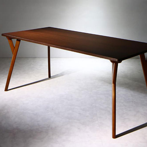 風格あるデザイン 天然木ウォールナット材モダンデザインダイニング テーブル