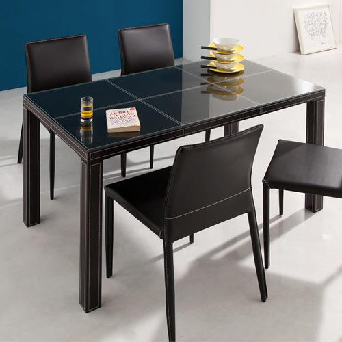 モダンな空間を 高品質強化 ガラスダイニングテーブル
