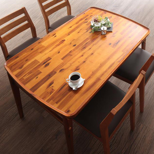 ちょうどいいサイズ感 天然木モダンデザインダイニング テーブル