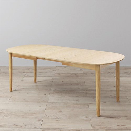海外風 天然木アッシュ材 伸縮式オーバルデザインダイニング テーブル